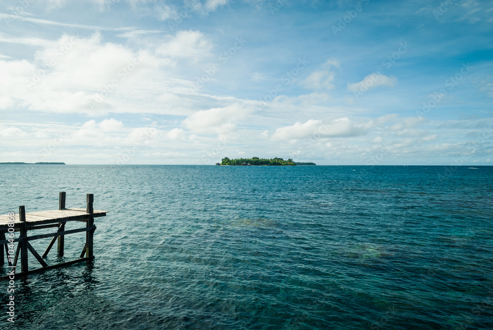 Pulau Tengah, in the distance, as seen from Pulau Cendekian, Karimunjawa, Indonesia.