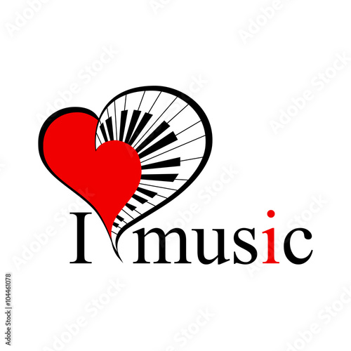  music heart  with text. vector