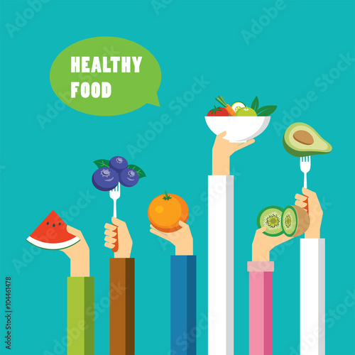 healthy food concept flat design