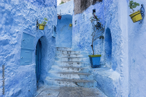 Calles de la hermosa ciudad azul de Chefchaouen, Marruecos © Antonio ciero