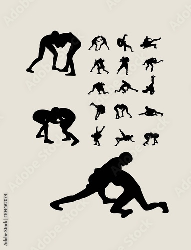 Wrestling Silhouettes 