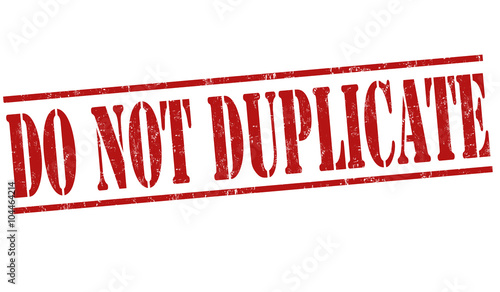 Do not duplicate stamp