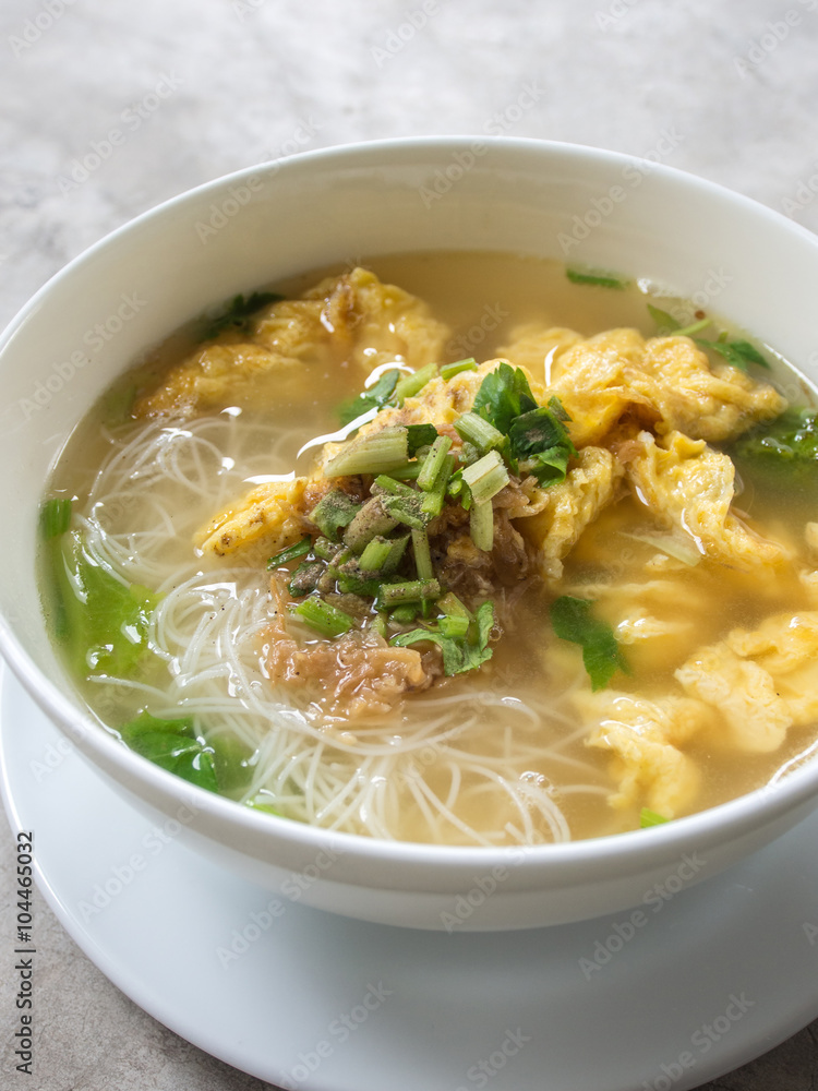 noodle clear soup white bowl noodle clear soup white bowl