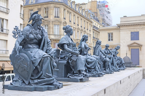 Paris, France - February 7, 2016: sculptures near musium d'Orsay in Paris, France photo
