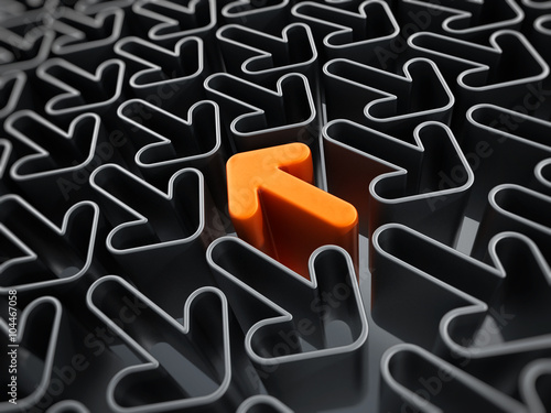 Orange arrow going through the opposite direction