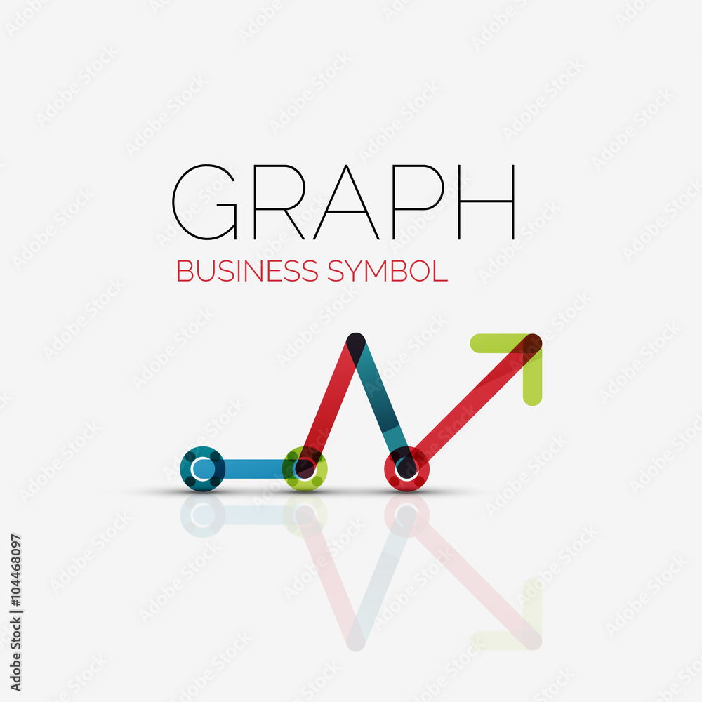 Abstract logo idea, linear chart or graph business icon. Creative vector logotype design template Abstract logo idea, linear chart or graph business icon. Creative vector logotype design template