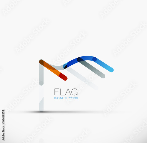 Logo flag, abstract linear geometric business icon