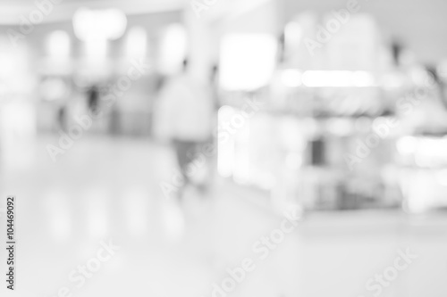 blurred interior of laboratory - abstract gray medical background.