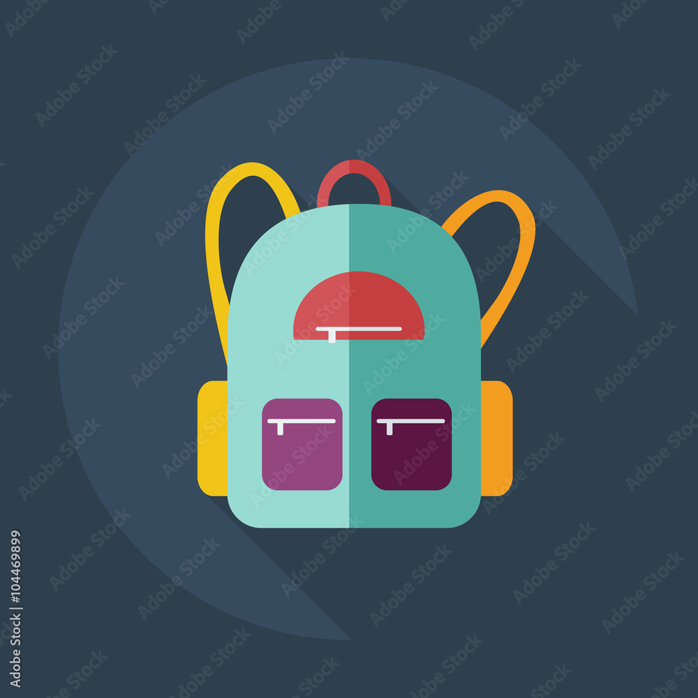 Flat modern design with shadow Icon backpack Flat modern design with shadow Icon backpack