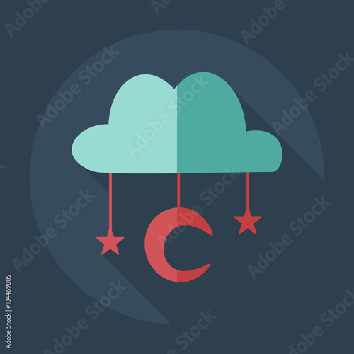 Flat modern design with shadow icons Muslim heaven