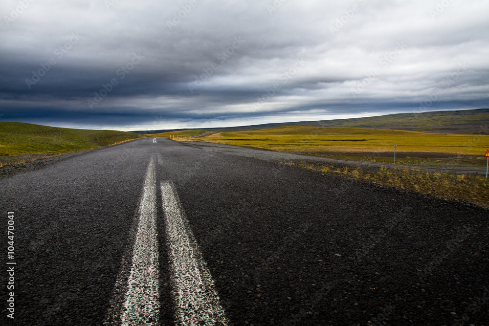 A road to infinity. The Ring Road in Iceland.
