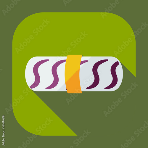Flat modern design with shadow icons Japanese sushi