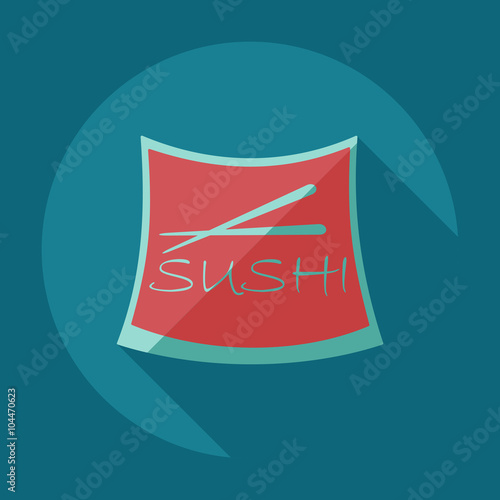 Flat modern design with shadow icons Japanese sushi