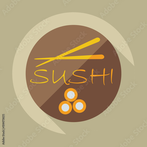 Flat modern design with shadow icons Japanese sushi
