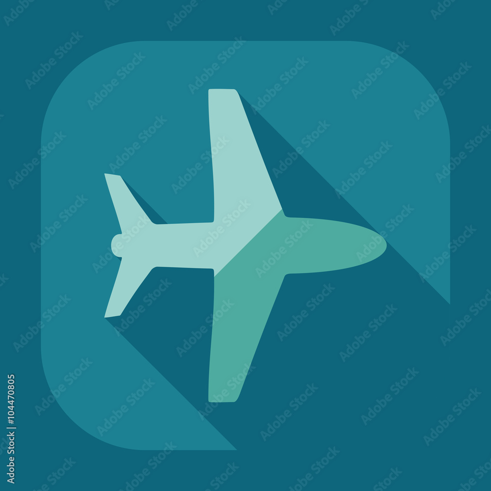Flat modern design with shadow icon plane Flat modern design with shadow icon plane