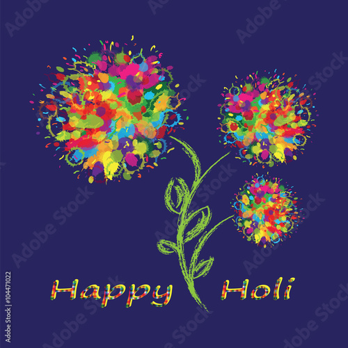 Happy Holi colourful background.