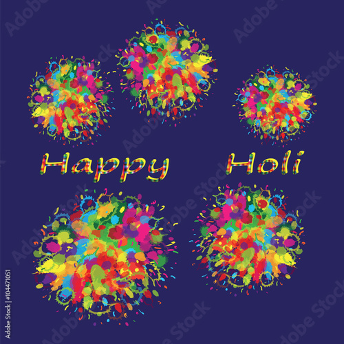 Happy Holi colourful background.