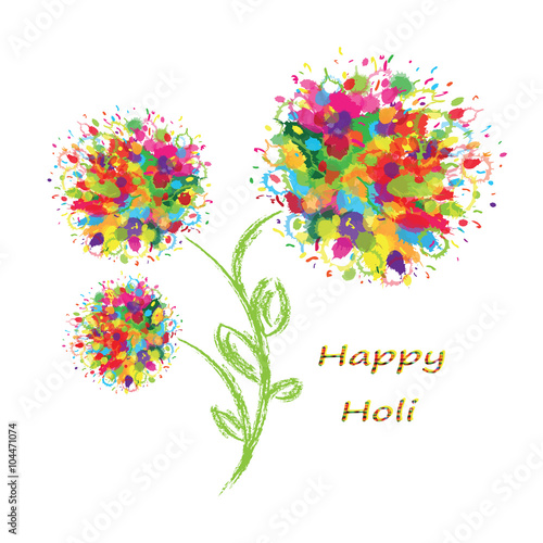 Happy Holi colourful background.