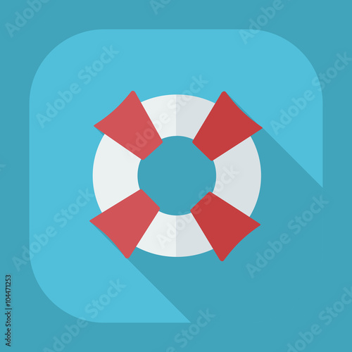 Flat modern design with shadow icons life preserver