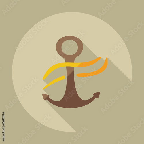 Flat modern design with shadow icons anchor