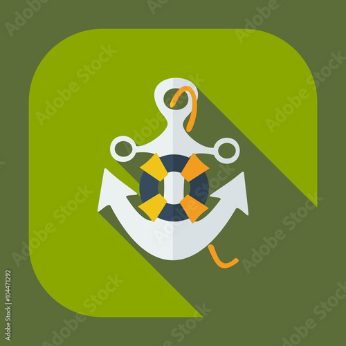 Flat modern design with shadow icons anchor