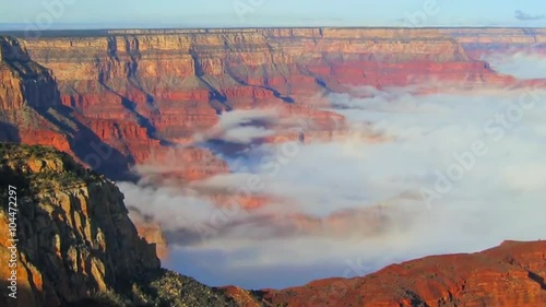 Time lapse of clouds moving through the Grand Canyon.