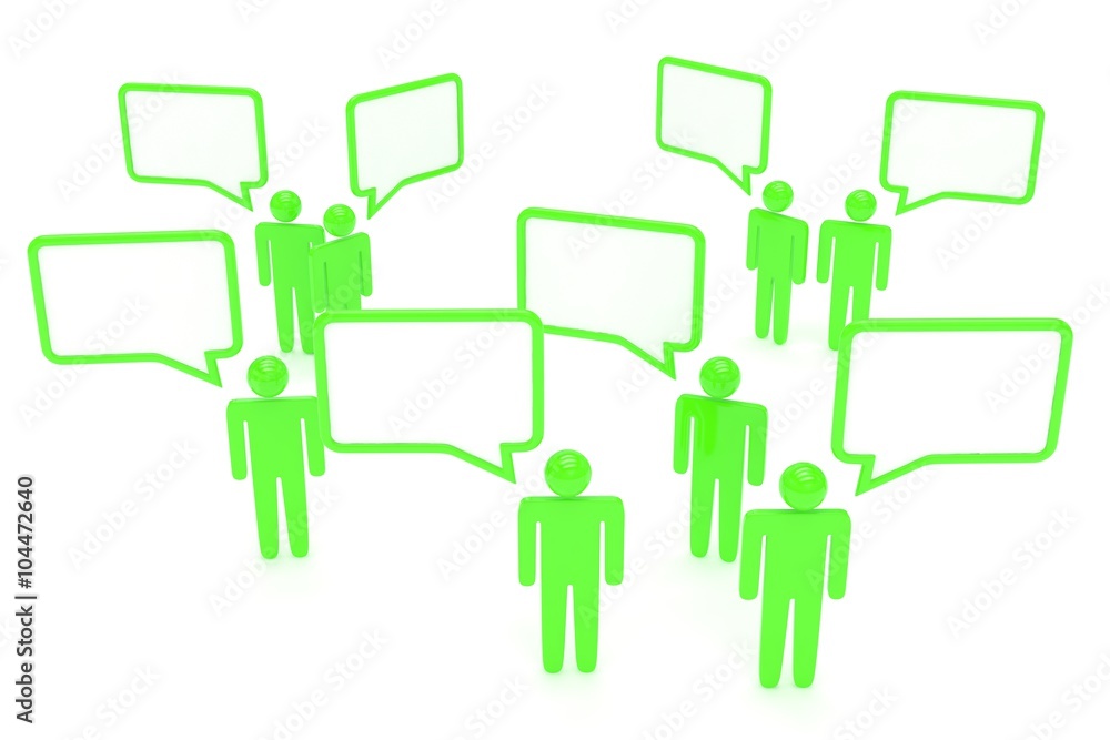 people with talk bubbles isolated over a white background people with talk bubbles isolated over a white background