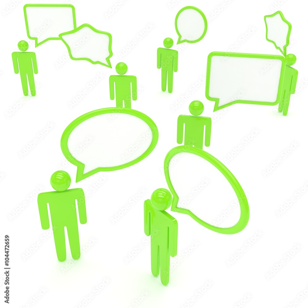 people with talk bubbles isolated over a white background people with talk bubbles isolated over a white background