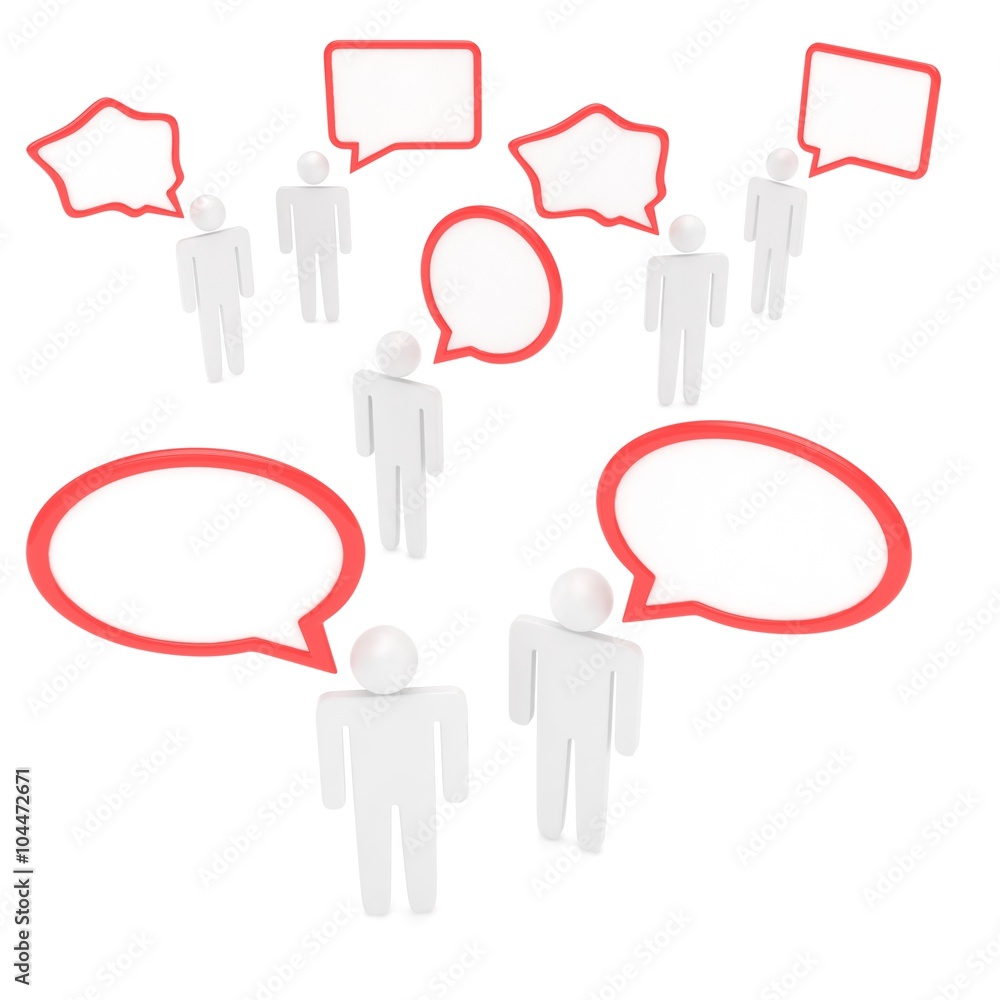 people with talk bubbles isolated over a white background people with talk bubbles isolated over a white background