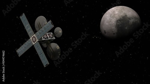 Fototapeta Naklejka Na Ścianę i Meble -  
satelit observes a planet in space