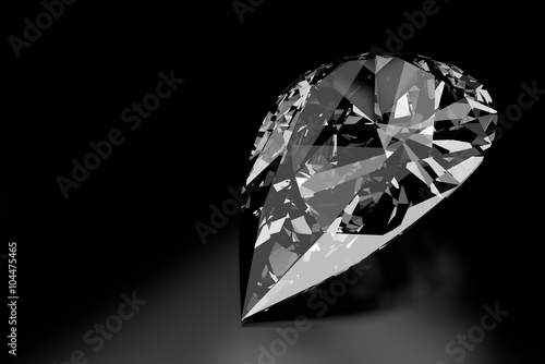Diamond Shaped like a Teardrop on Black Background
