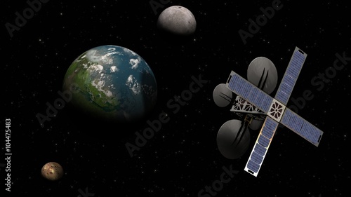 Fototapeta Naklejka Na Ścianę i Meble -  
satelit observes a planet in space