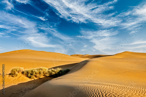 Sand dunes in desert