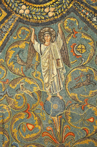 Ancient Byzantine mosaic of an Angel