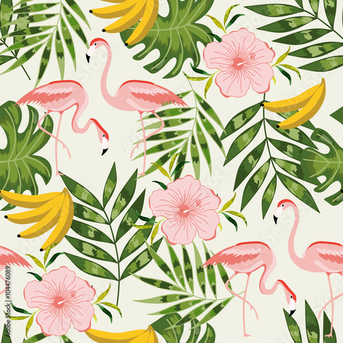 Beautiful seamless pattern with summer flowers. 