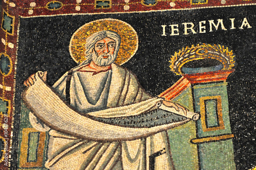 ancient byzantine mosaic of the Prophet Jeremiah