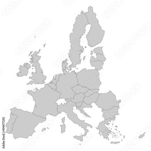 Europäische Union - Mitgliedsstaaten in Grau