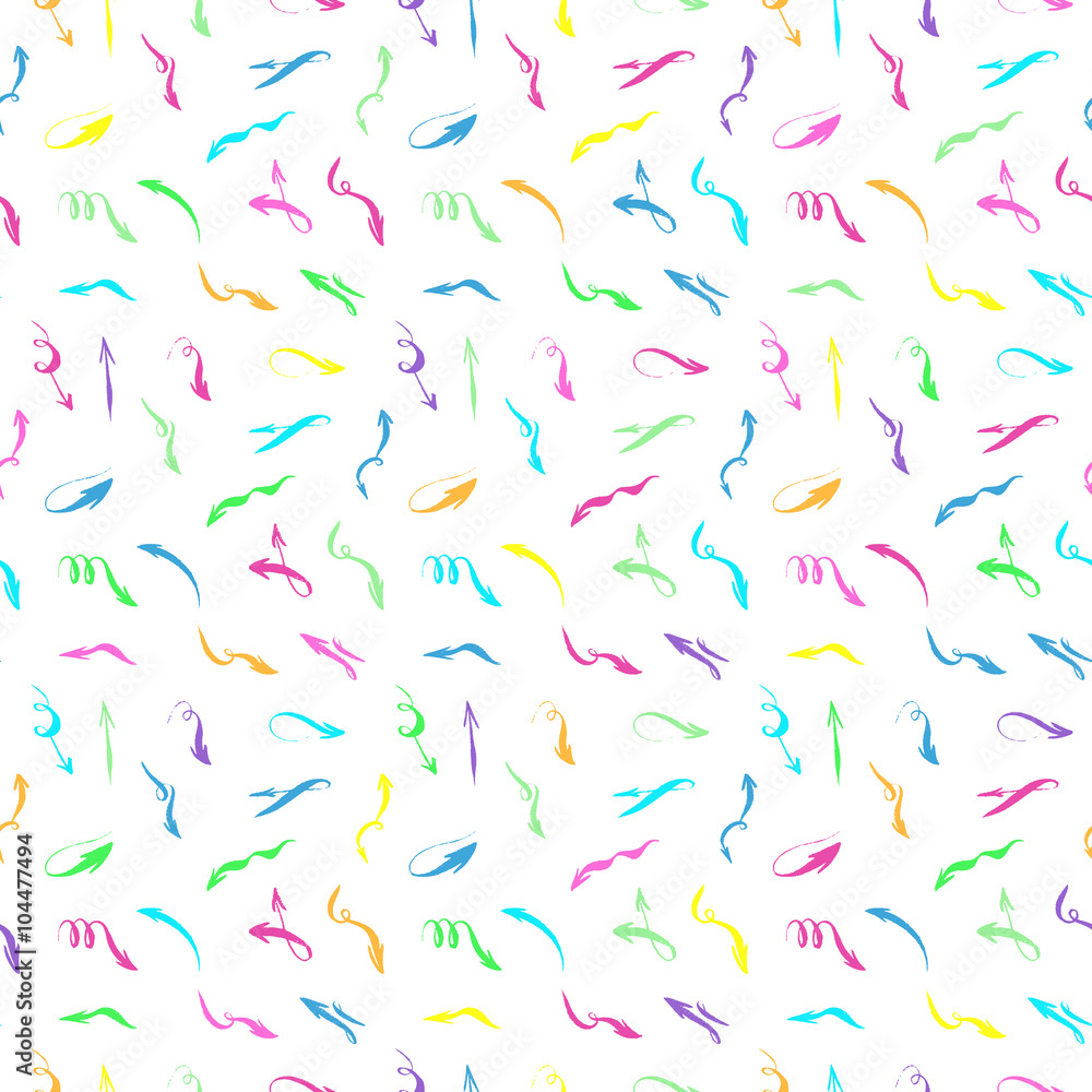 Seamless hand drawn neon marker arrows pattern. Seamless hand drawn neon marker arrows pattern.