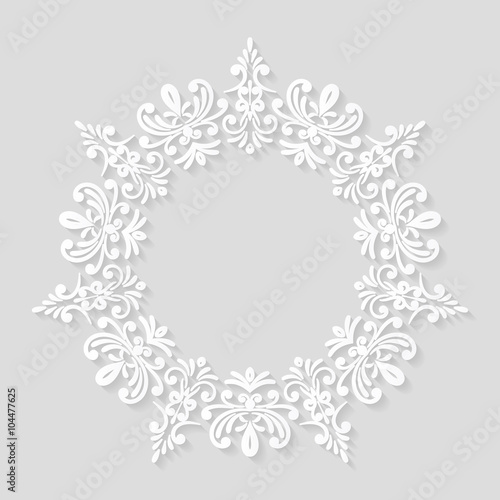 Elegant paper retro floral frame.