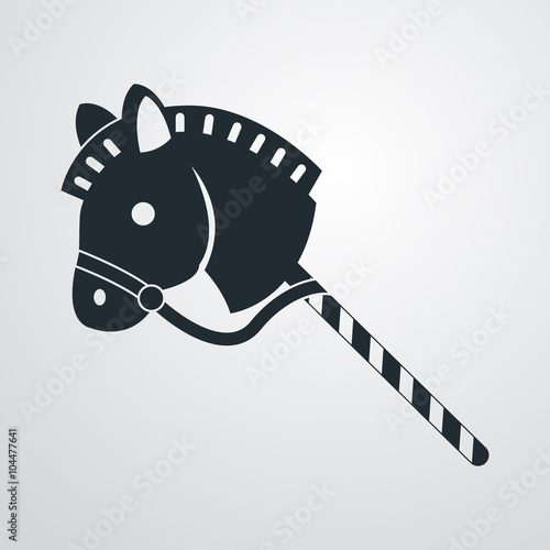 Icono plano caballo de madera sobre fondo degradado #2