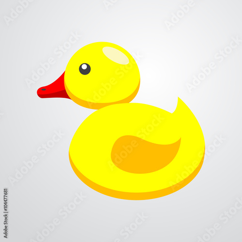 Icono plano pato de goma sobre fondo degradado #1