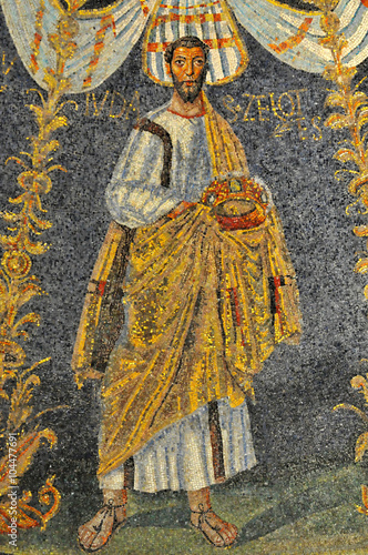 Fototapeta Ancient byzantine mosaic of Judas