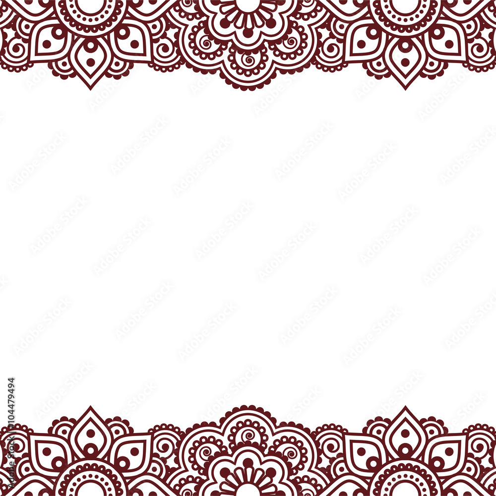 Mehndi, Indian Henna tattoo brown greetings card Mehndi, Indian Henna tattoo brown greetings card