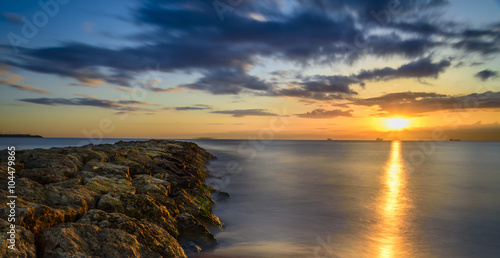 Sunset or sunrise on the beach