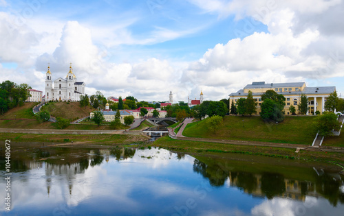 Panoramic view of historic center of Vitebsk over Western Dvina © olga355