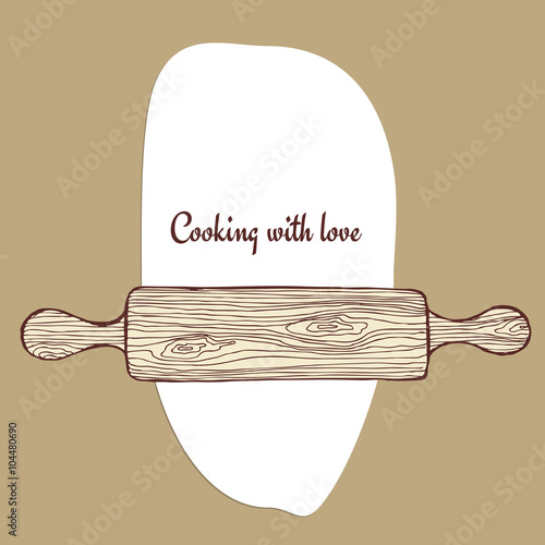 Rolling pin with dough