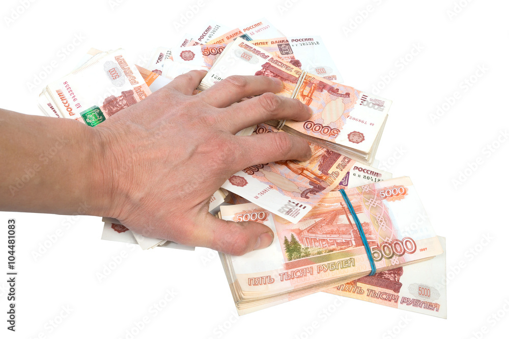 human hand on banknotes