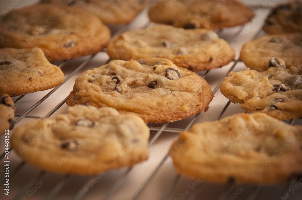 cookies, cooling cookies on a baking sheet