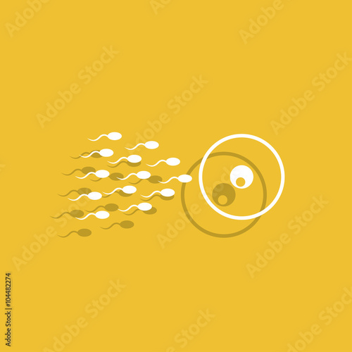 Sperm and egg cells thin line icon