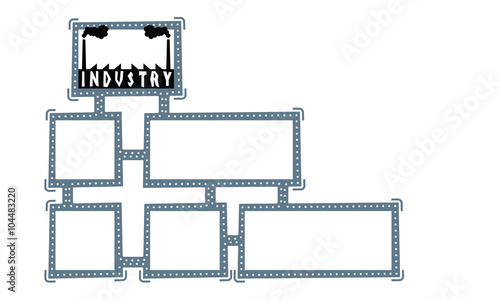 Abstract frame for your text and factory icon